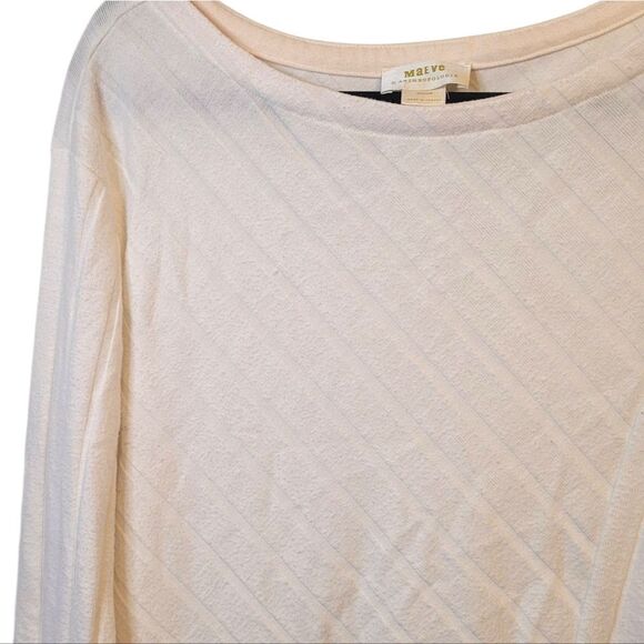 Maeve Anthropologie White Cozy Stripe Blouse Size M - Picture 4 of 6